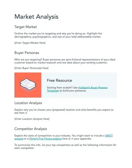 hubspot market analysis template